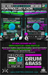 Kontrolled Kaos Science & Sickness Drum & Bass Event Flyer (Full Lineup TBA)